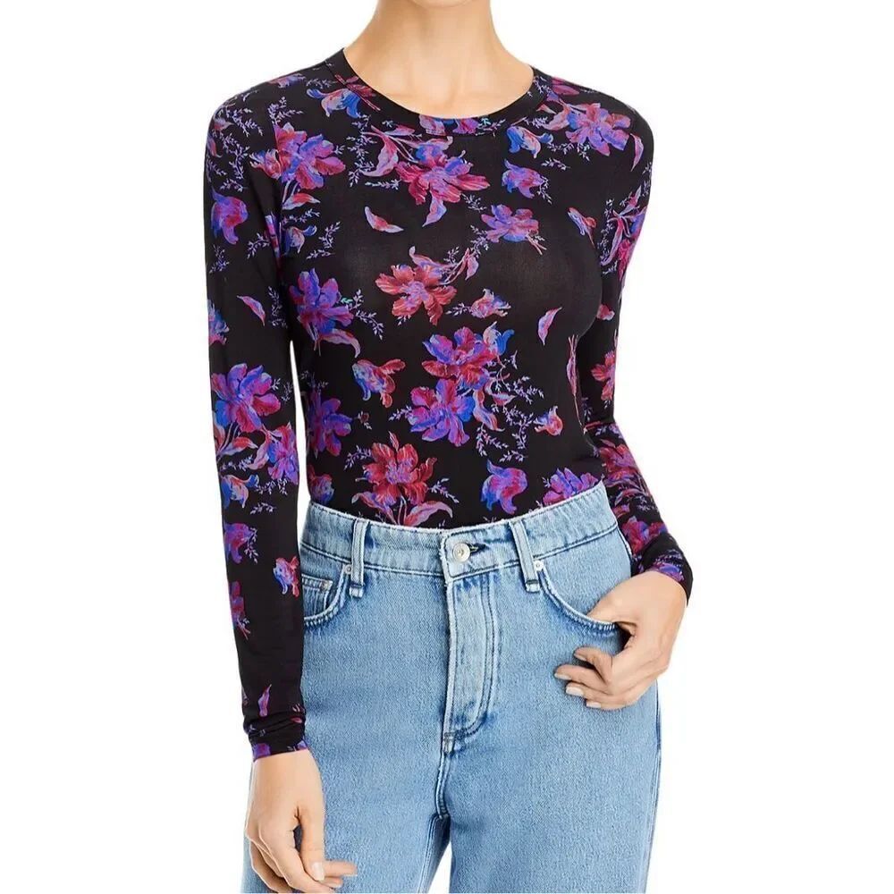 RAG & BONE Sabeen Long Sleeve Floral Print Top size medium excellent condition